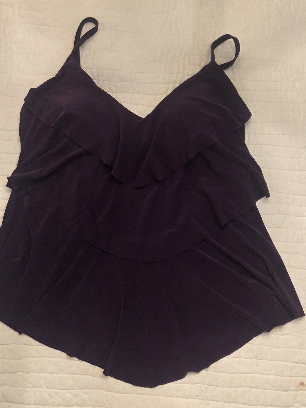 Sleeveless Ruffle Layered Cami Top - Deep Plum Size Small
